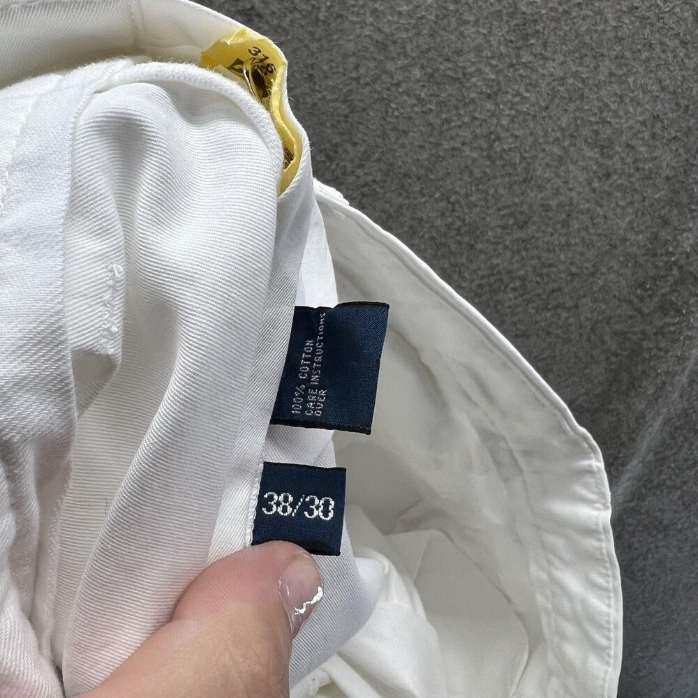 Vintage Polo Ralph Lauren Pants Mens 38x30 White Chino Straight Prospect 90s - Picture 9 of 10